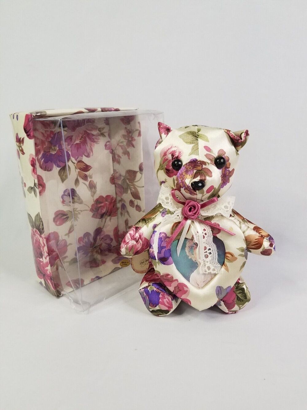 Once Upon A Rose Secret Scents Floral Teddy Bear Photo Frame Boxed Vintage